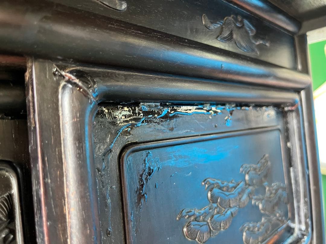 dmz6447＊違い棚 飾り棚 茶箪笥 インテリア 昭和レトロ 難あり