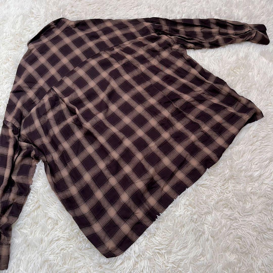 RIVE DROITE ウォッシュドチェックシャツ　ベージュ