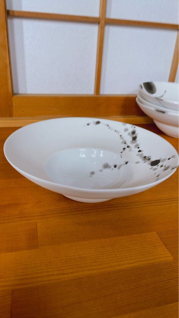 有田焼 やま平窯 書花コラボ リム鉢 18.5cm 8枚セット 美品 食器