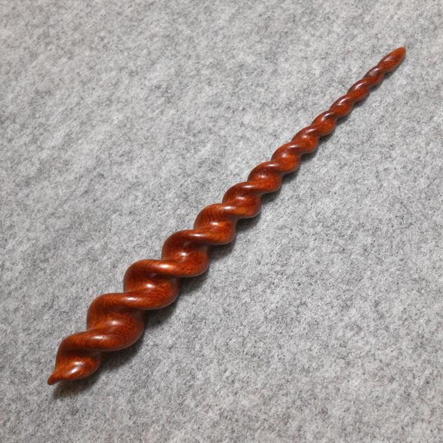 木彫りのかんざし（一本挿し）ネジネジタイプ　週末セール！！