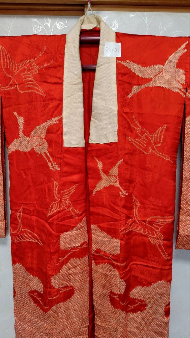 RK521アンティーク子供着物長襦袢着丈134センチ裄丈62センチ正絹綺麗美品