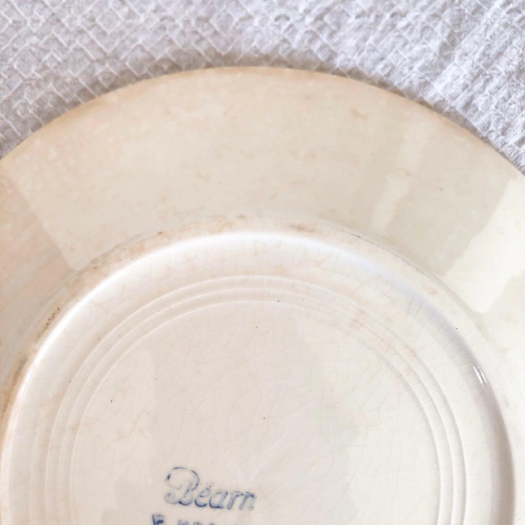 希少 クレイユモントローHBCM べアン バスク柄　ディナープレートB フランス