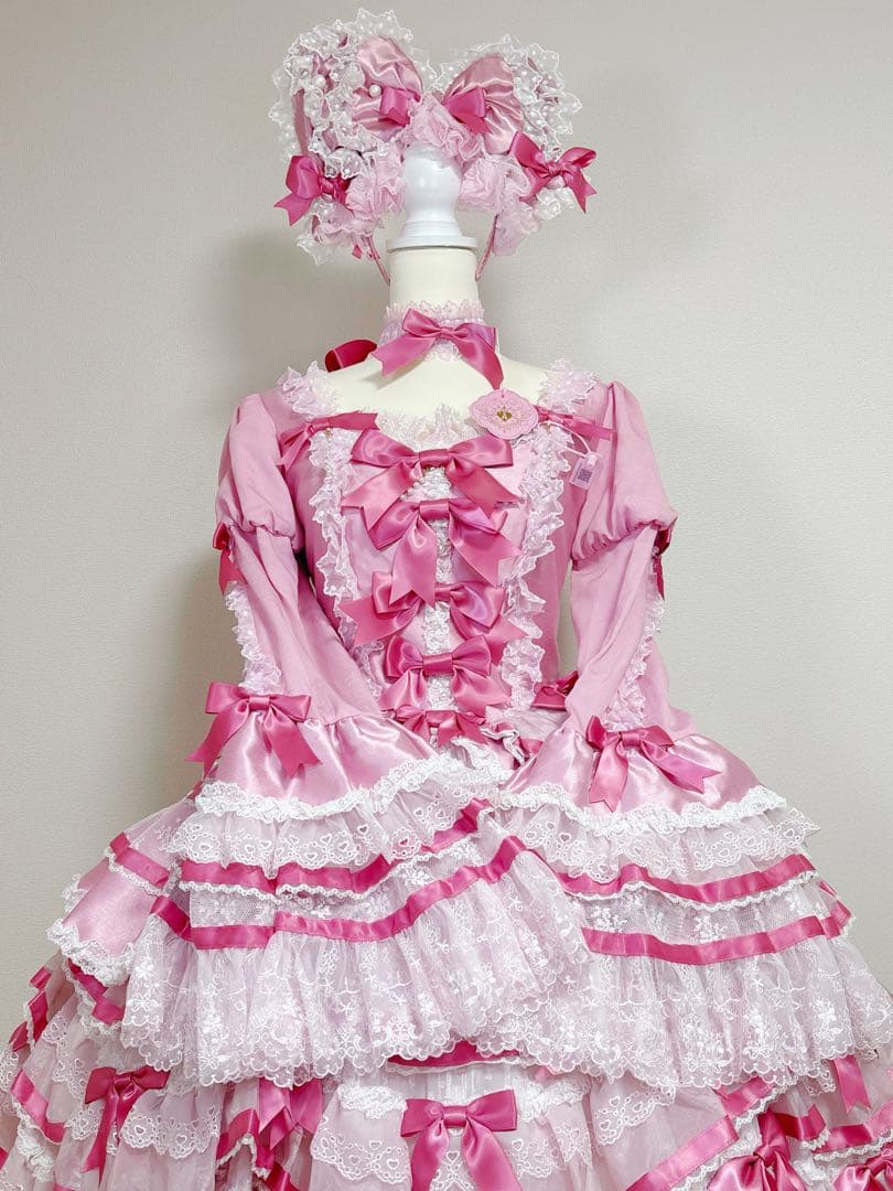 ゆっちゃむ ベルベットケーキ ロリータワンピースセッド 5点 甘ロリ