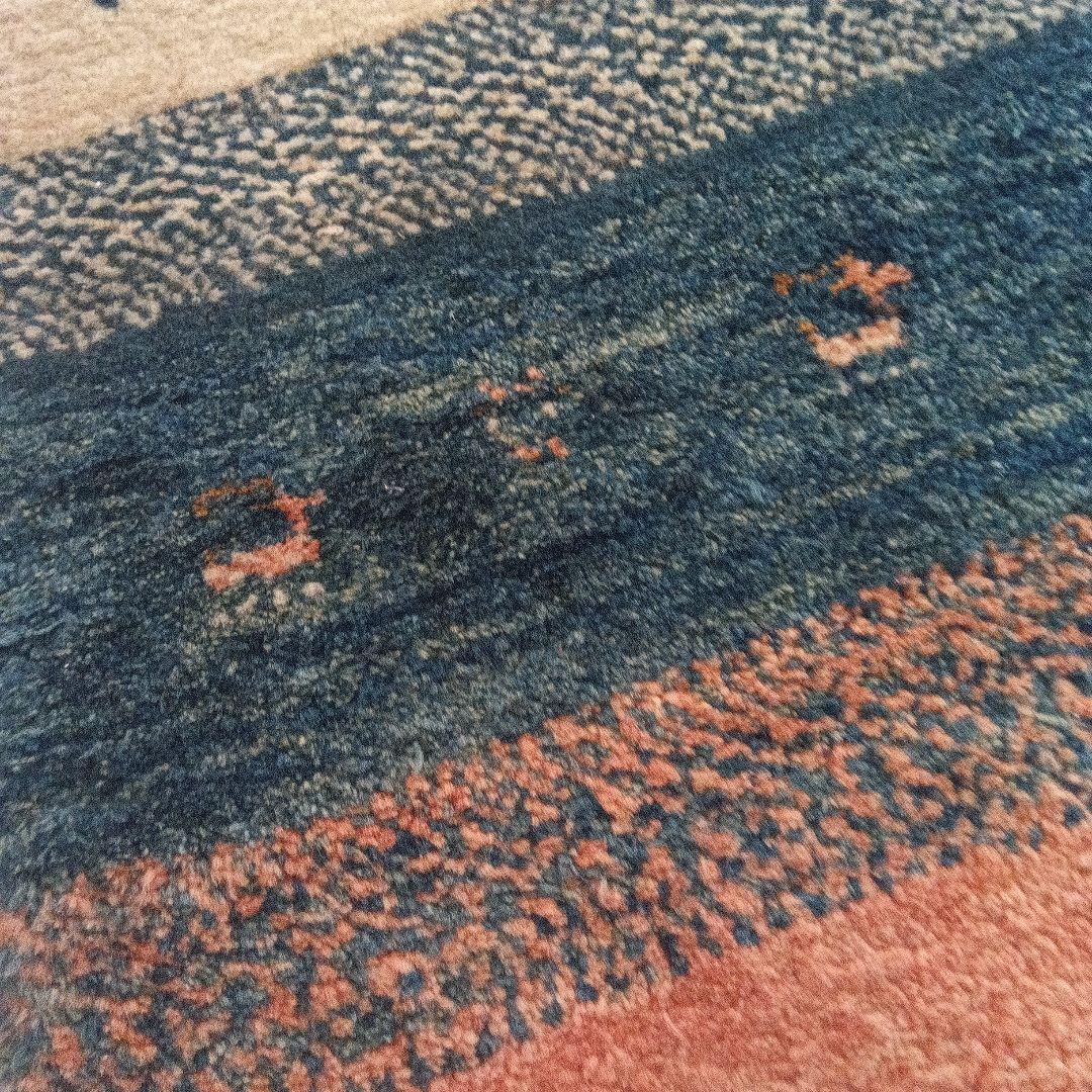 ギャベ　ストライプデザインラグ 　　　マット