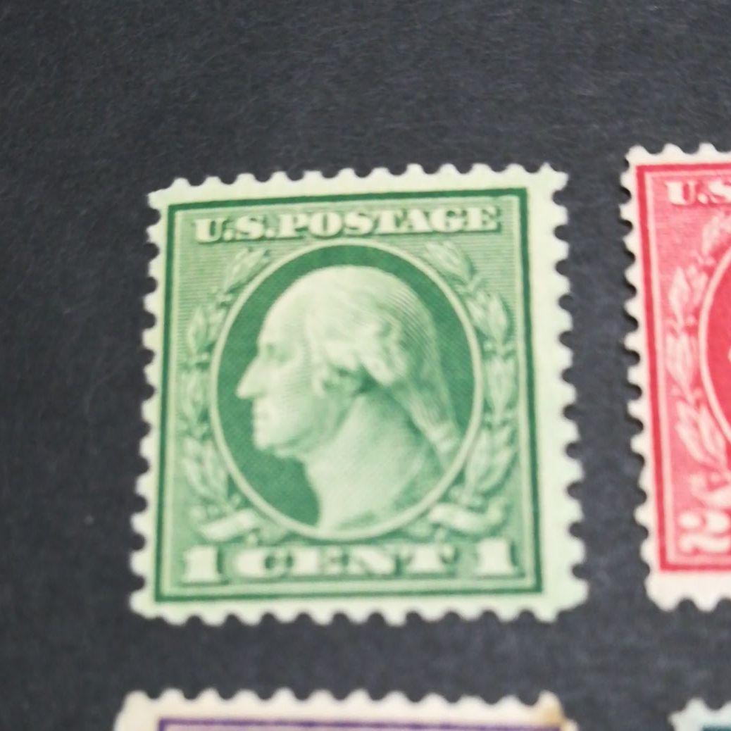 「超貴重切手」アメリカ古切手1910年代ワシントン像未使用4種