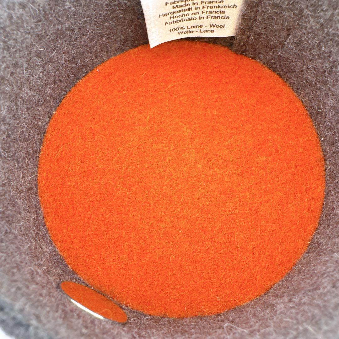 未使用級◇エルメス シュガーボックス ポーチ フェルト グレー 小物入れ