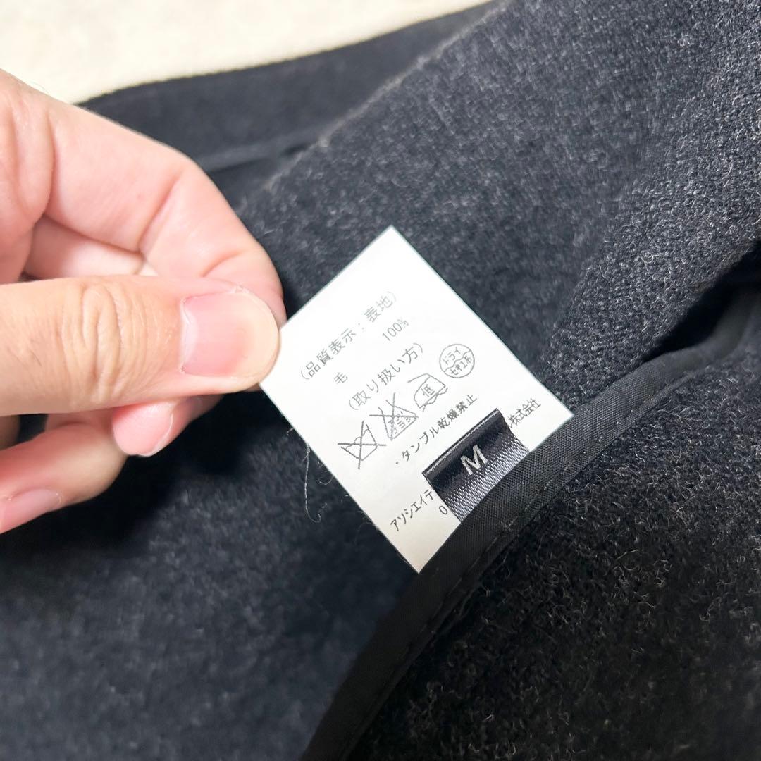 極美品　グローバーオール　ヘリンボーン生地　ダッフルコート　ダークグレー　現行