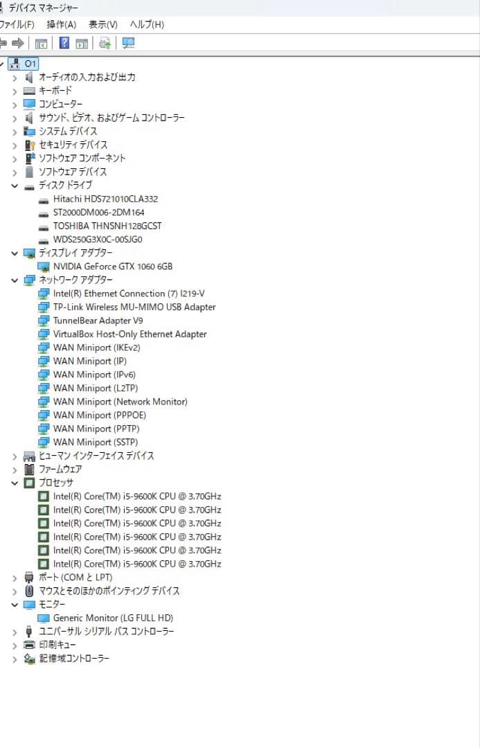 デスクトップパソコン i5 9600k GTX1060 6GB RAM 16GB