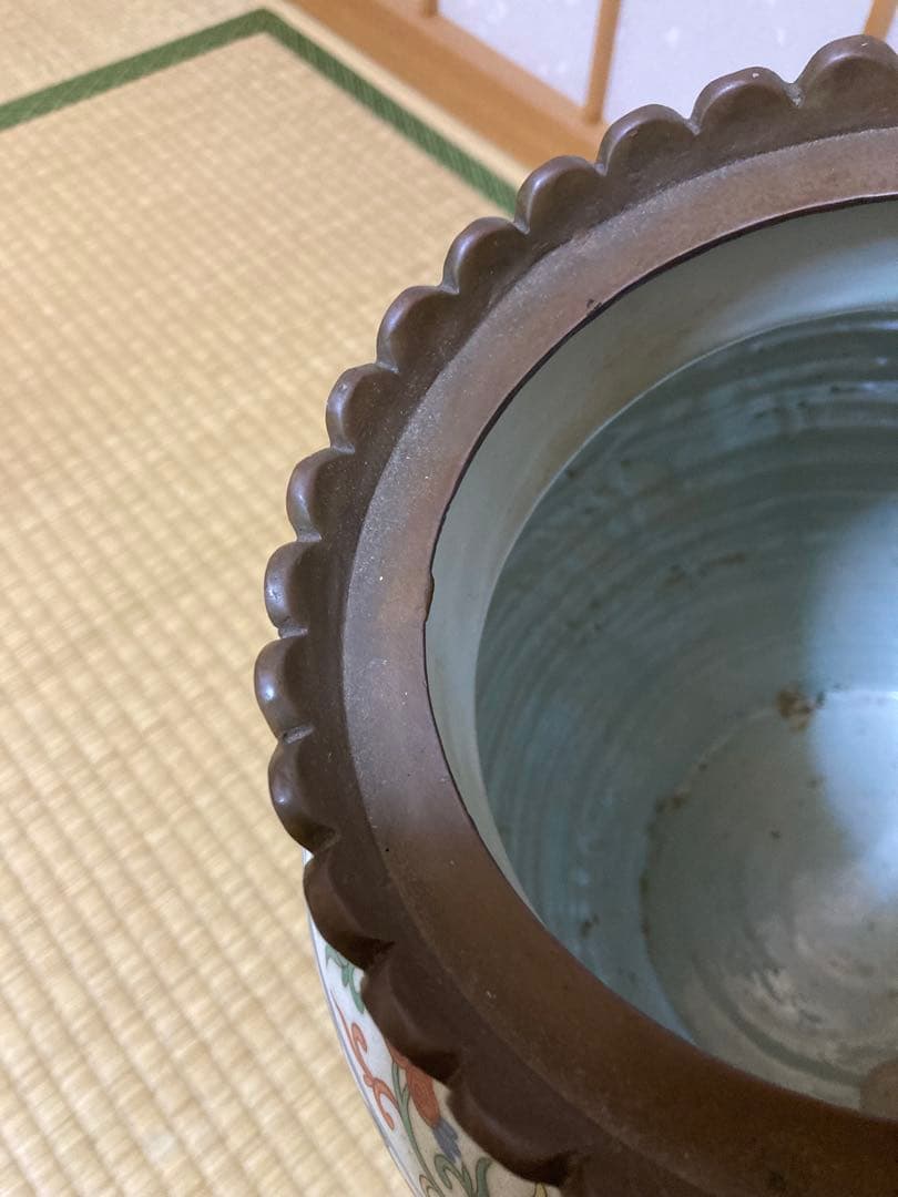 伝世品　中国明時代五彩人文壺　高さ37.8cm