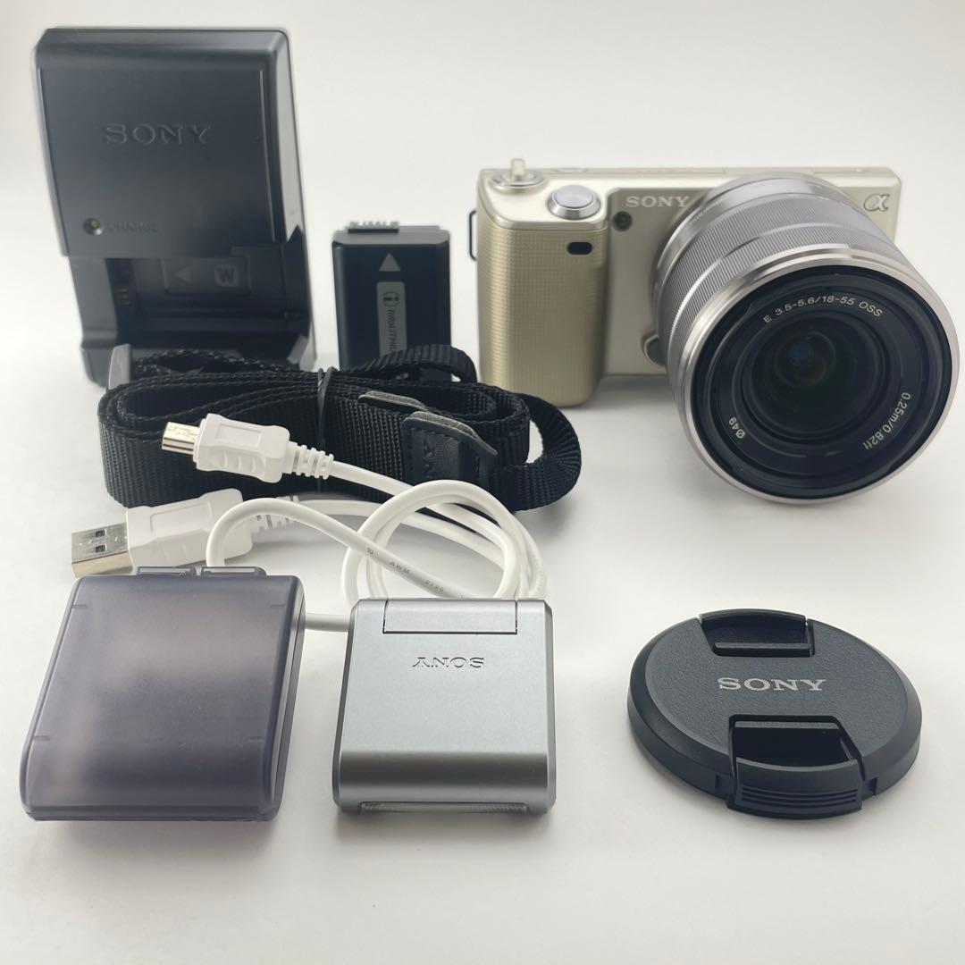 【美品・返品保証】Sony NEX-5Dゴールド レンズキット