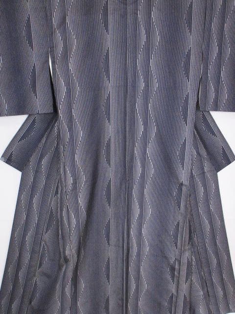 未着用に近い！本場縞大島紬＊もり絹織物＊着物＊証紙あり＊１６３ｃｍ＊裄６７