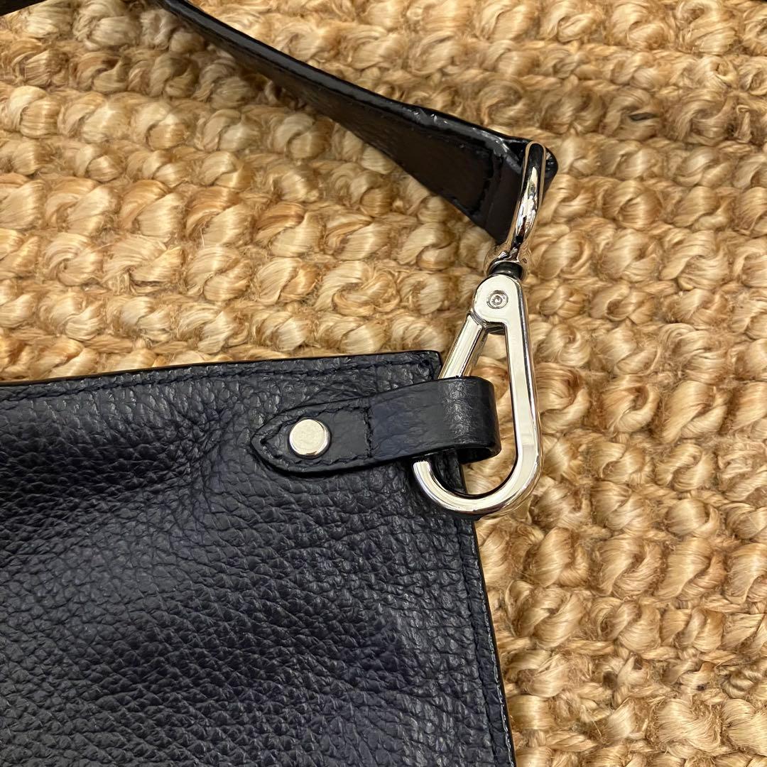 JIL SANDER レザー ショルダーバッグ 濃紺