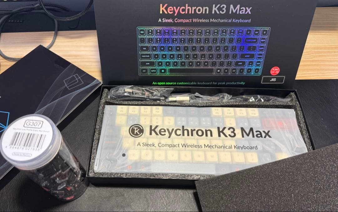 keychron k3 max 日本語・JIS 茶軸→静音赤軸 キーキャップ変更