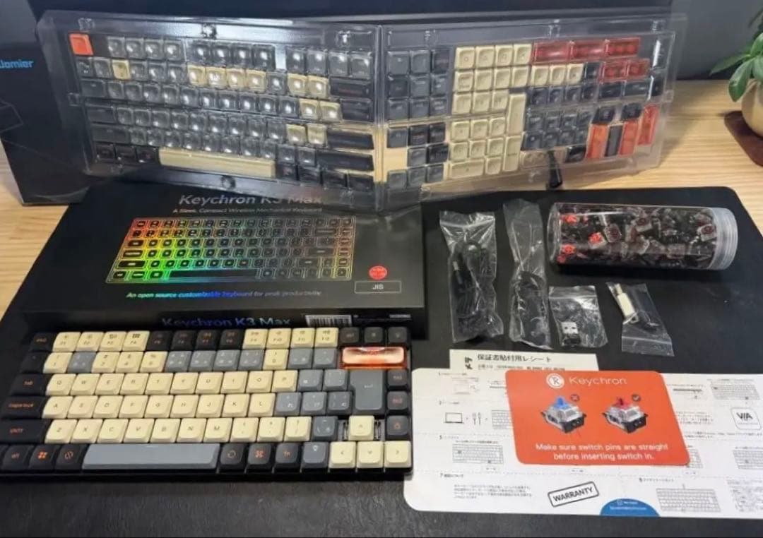 keychron k3 max 日本語・JIS 茶軸→静音赤軸 キーキャップ変更