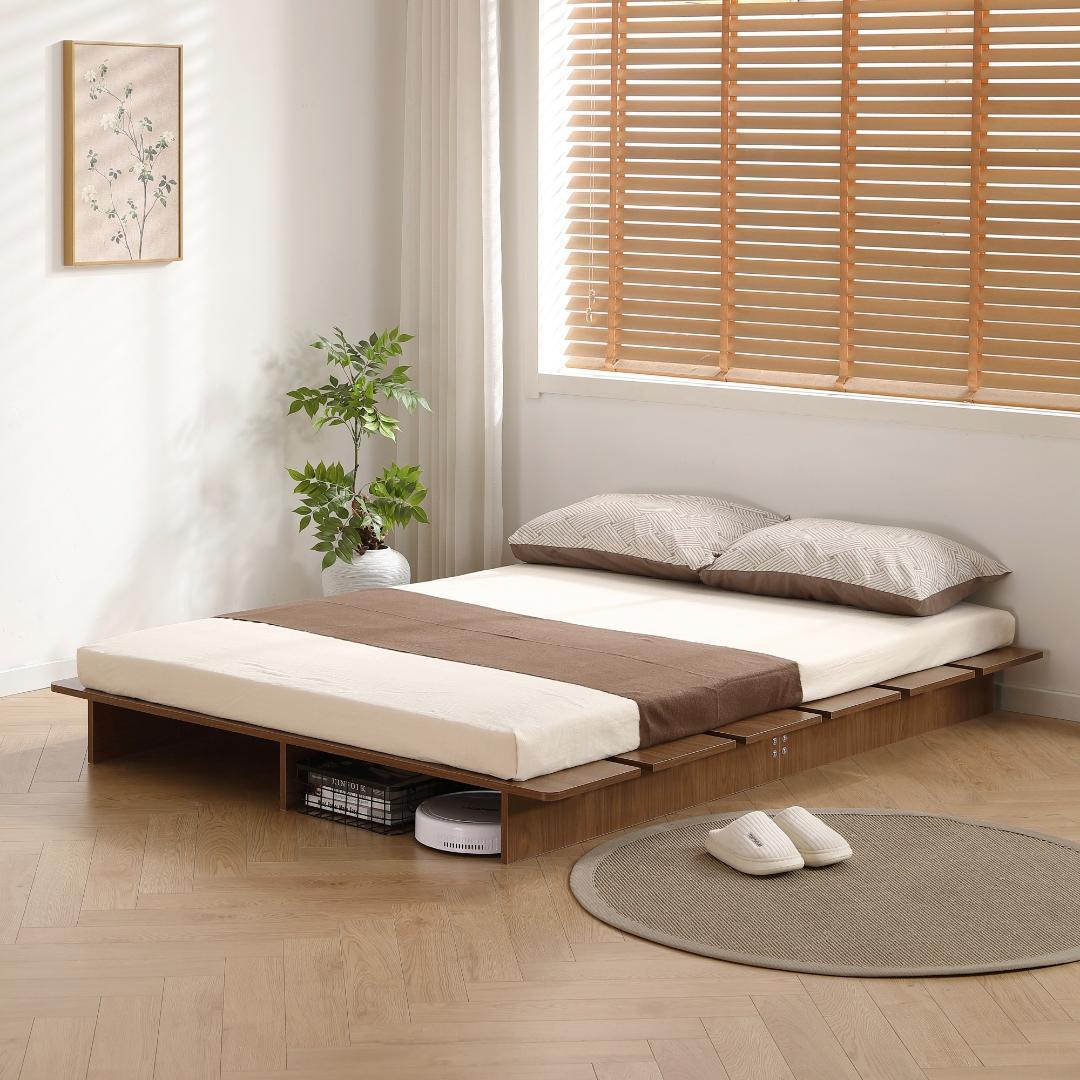 【SD・幅140cm】ベッドフレーム すのこベッドおしゃれ 一人暮し BROWN