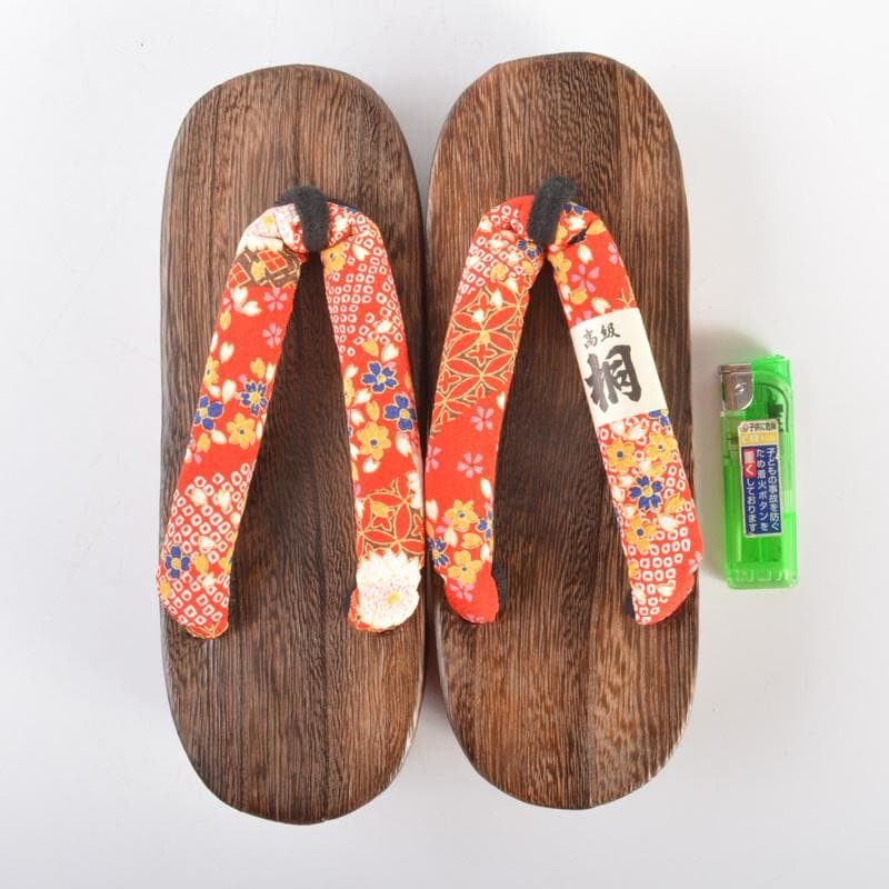 和装小物　焼桐下駄　女性用　小紋柄鼻緒　60足まとめて　M　6254A