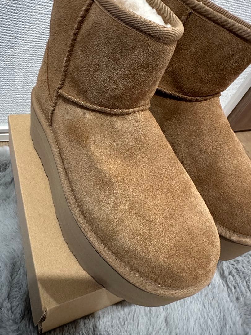正規品　UGG アグ　厚底　クラシックミニ　24 チェスナット　ベージュ