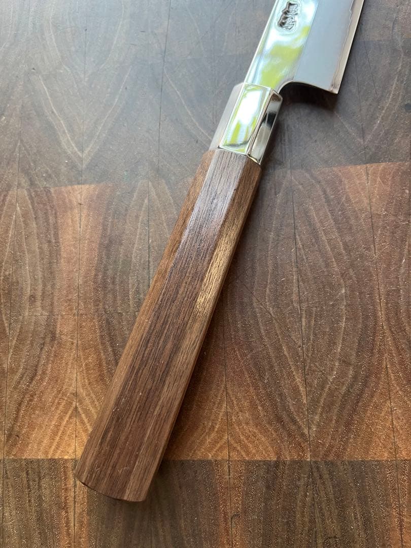 土佐打刃物 黒鳥鍛造工場 200mm 両刃 柳刃 刺身　包丁 銀三鋼 鏡面仕上