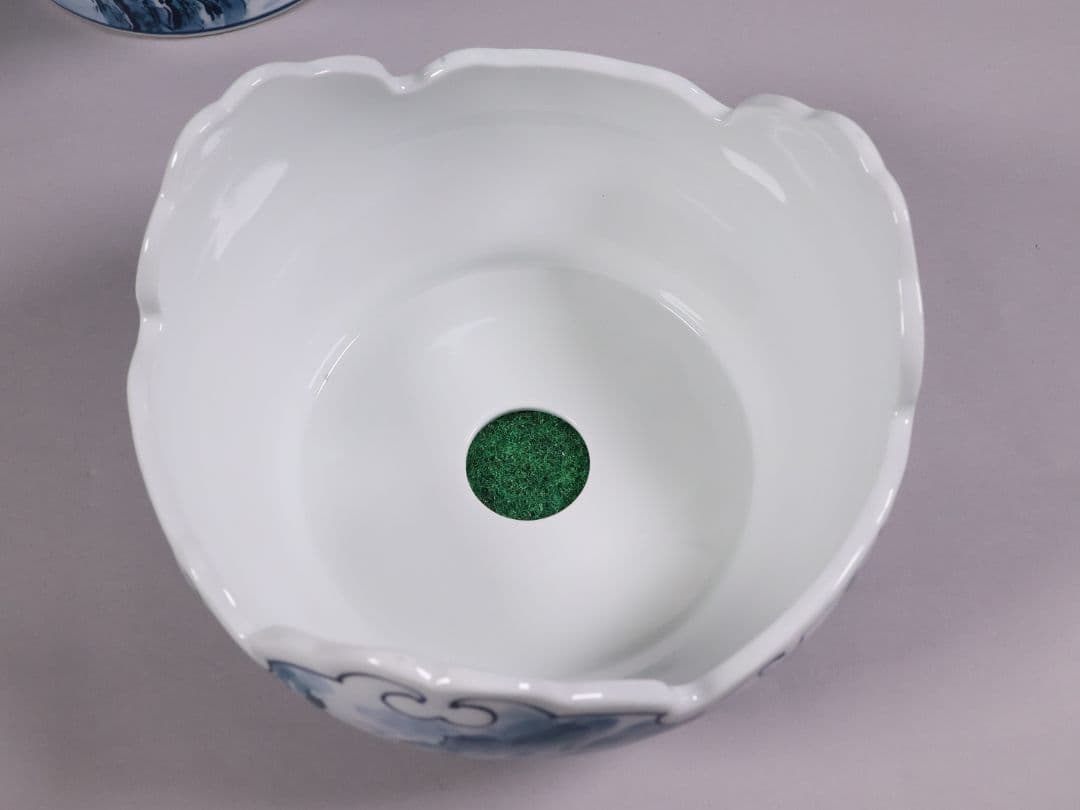 有田焼 勝右衛門 染付 沈香壷 69.3cm 山水蛸唐草 壺 飾壷【CM207】