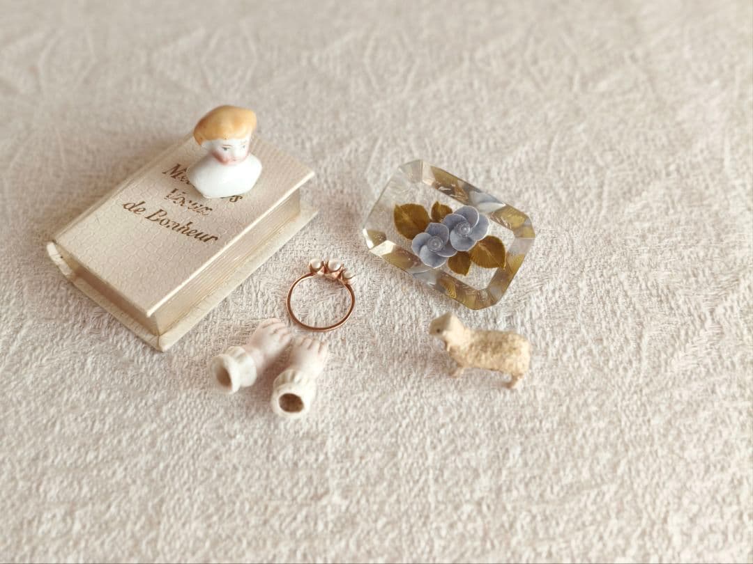 * vintage doll's head ୨୧ ブロンスの髪チャイナヘッドさん