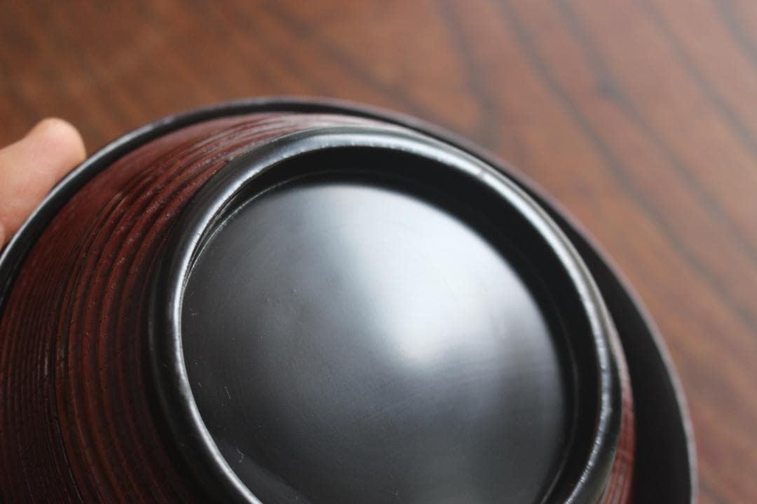 デッドストック！風情ある糸目地に優美な雀稲穂蒔絵の映えるお椀2点（検蒔絵椀雑煮椀