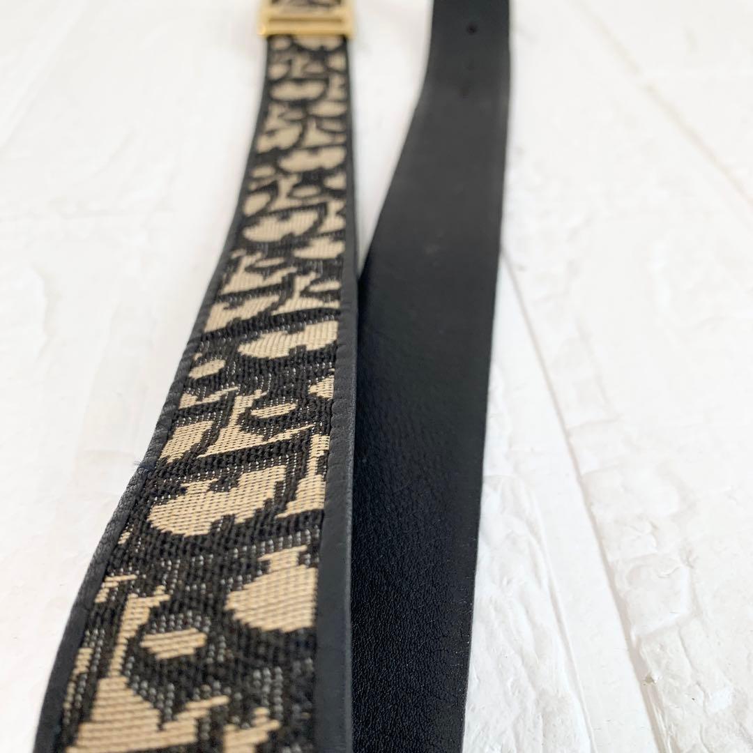 Christian Dior ディオール ベルト トロッターCDロゴ　ブラック