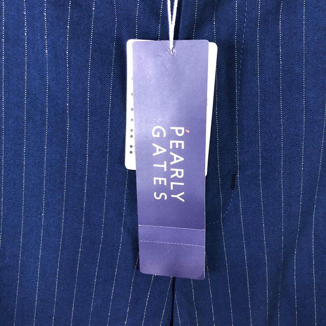 未使用品 PEARLY GATES ロゴ ストライプ パンツ 4 ネイビー