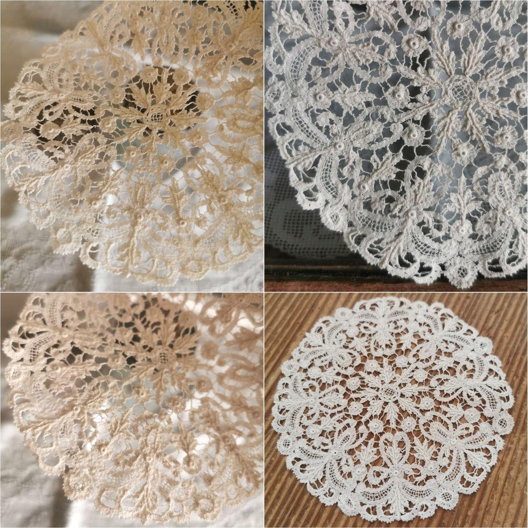 アンティークロザラインレース ロザリンペルレ＆スノーフレーク 雪花結晶ドイリー