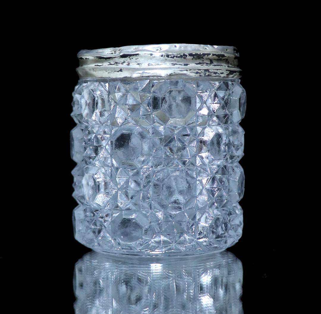 オールドバカラ レアサイズ 銀蓋付き調味料入れディアマンピエーリー ミニチュール