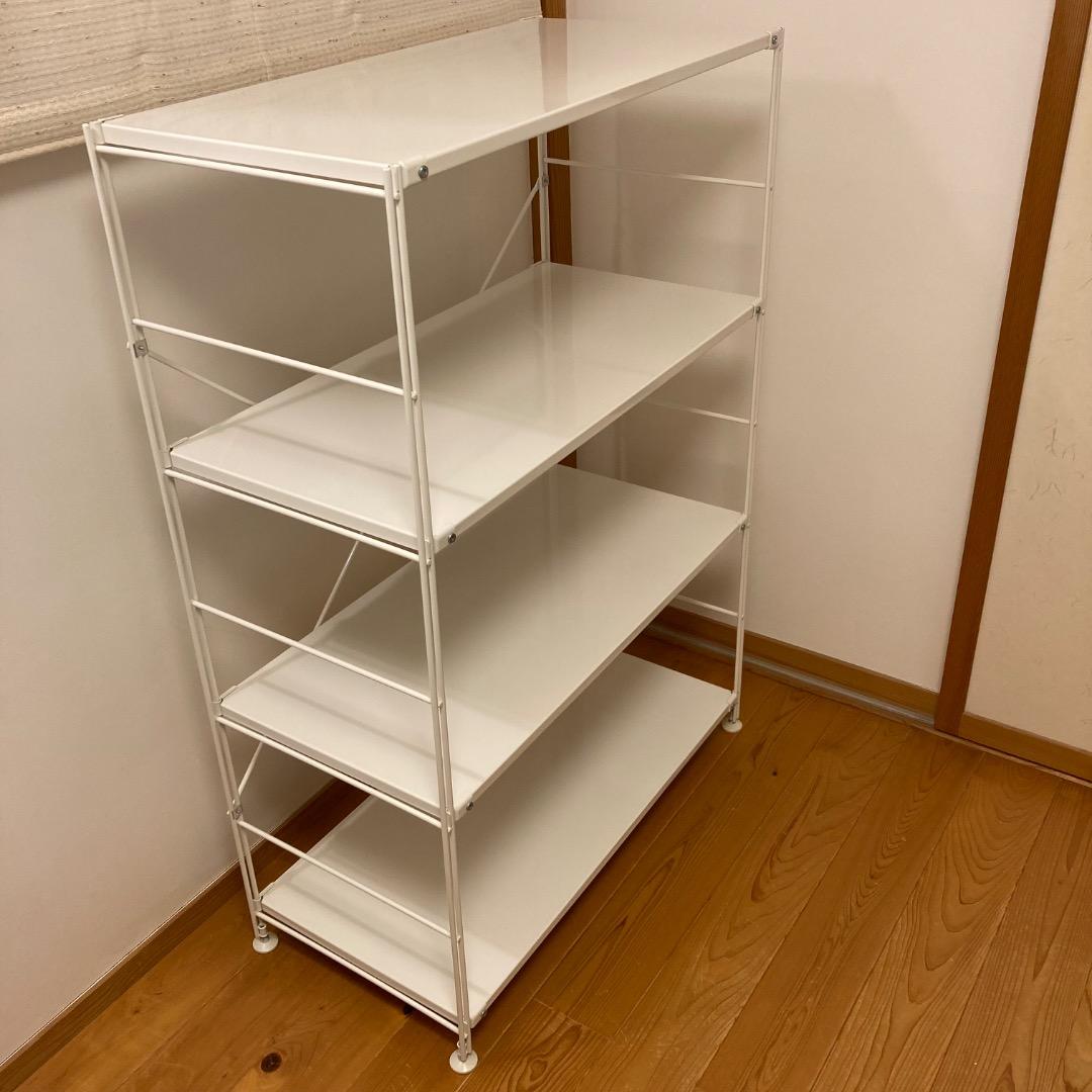 【無印良品】スチールユニットシェルフ・スチール棚セット・ワイド・中・ライトグレー