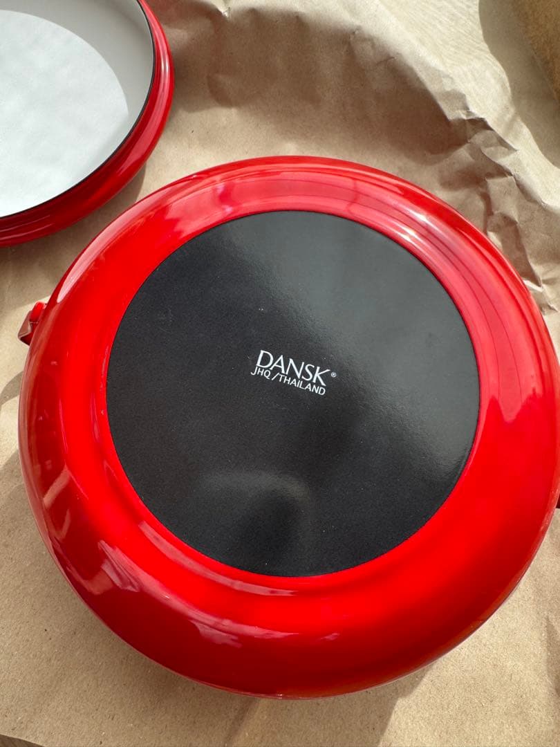 ダンスク☆ホーロー鍋、18cm、赤