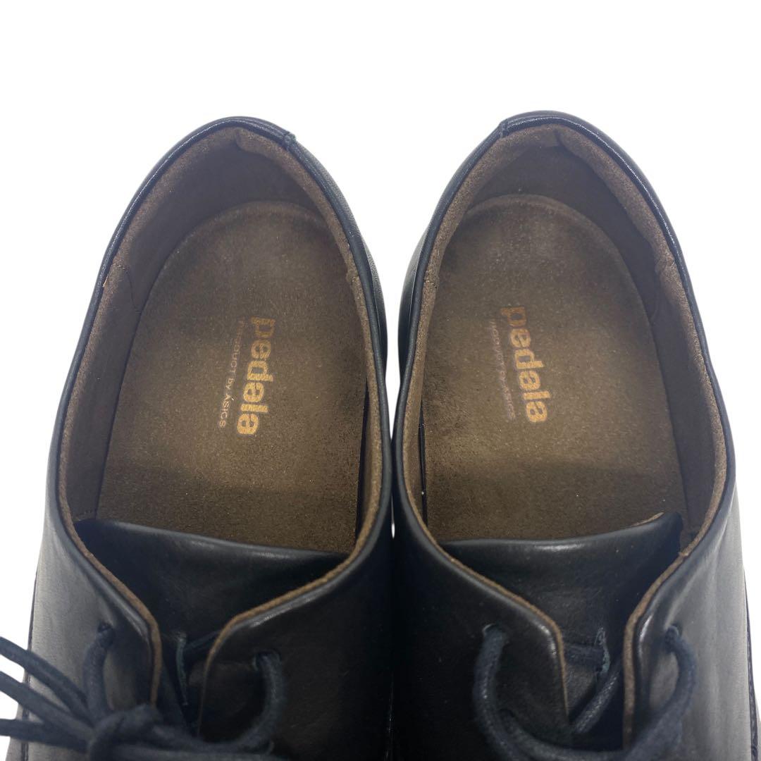 pedala ペダラ　22.5 EEE レースアップ 革靴 黒 ブラック レザー