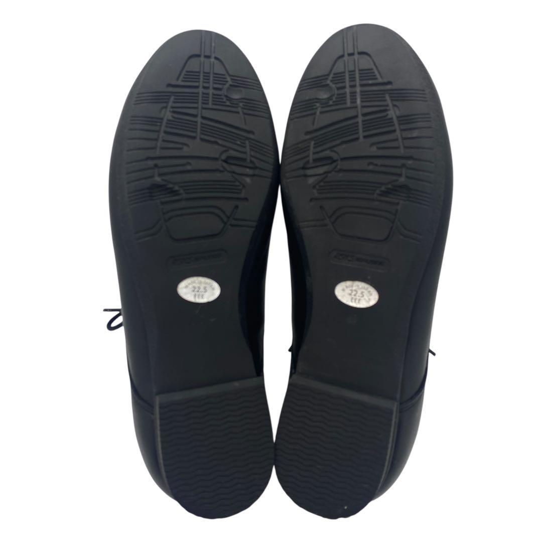 pedala ペダラ　22.5 EEE レースアップ 革靴 黒 ブラック レザー