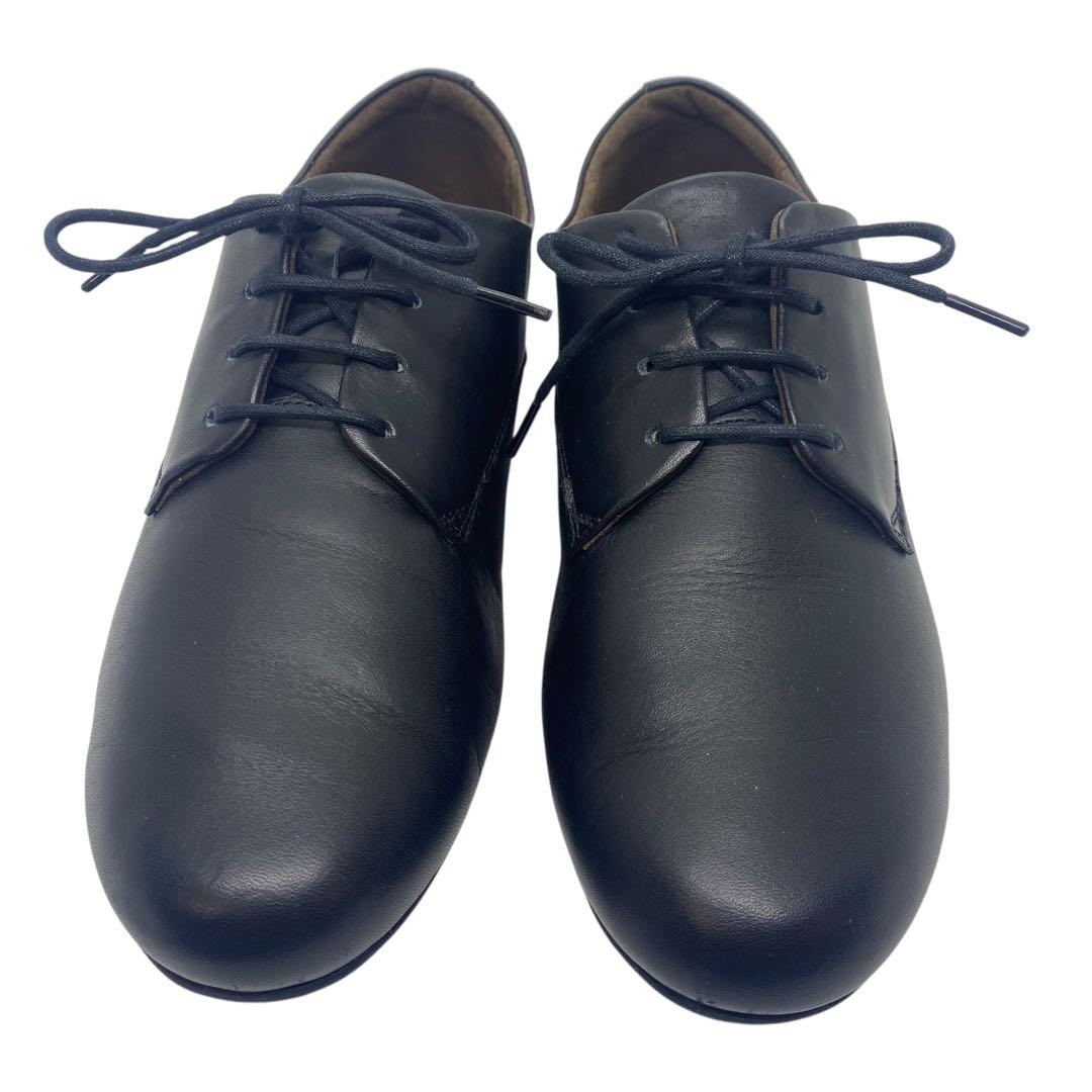 pedala ペダラ　22.5 EEE レースアップ 革靴 黒 ブラック レザー