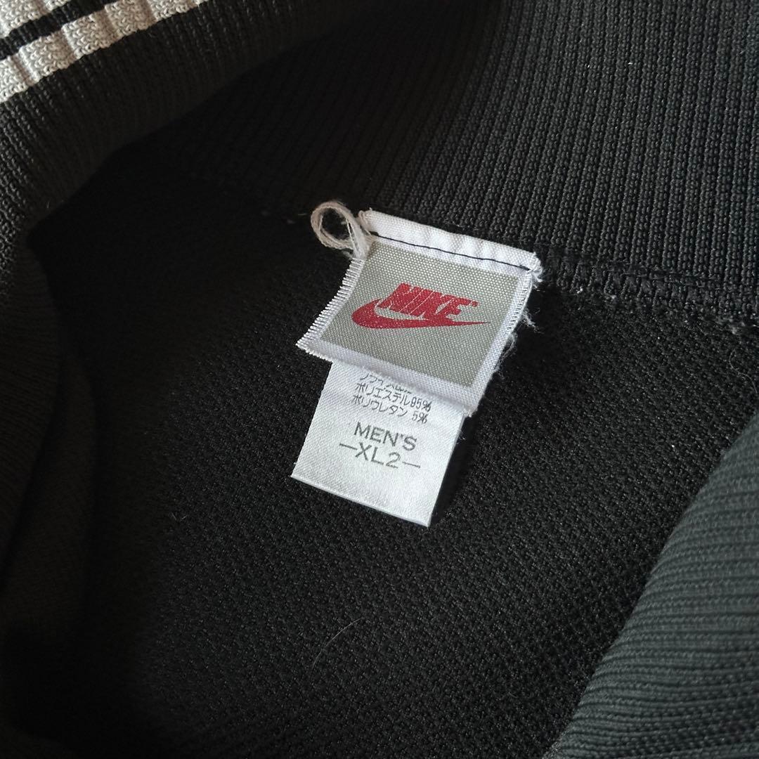 希少 NIKE トラックジャケット 銀タグ 刺繍ロゴ 90s ブラック XL