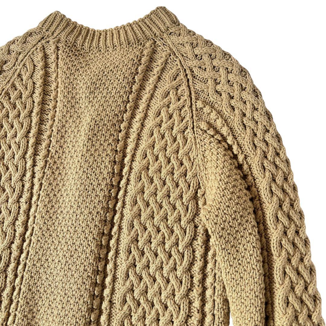 【Ｈｉ_ｊｉｒｉ】インバーアラン 黒タグ コットン カーディガン