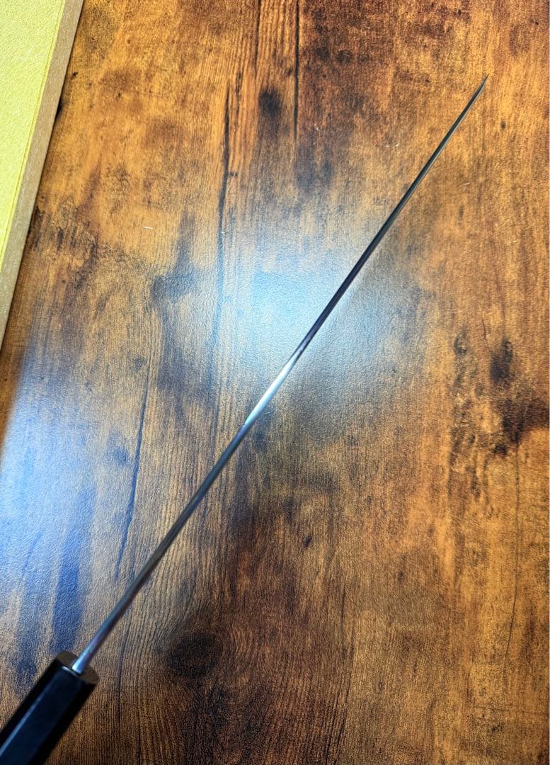 池田美和　蛸引 先丸　水本焼 青一鋼　全鏡面　尺　包丁　黒檀水牛八角柄