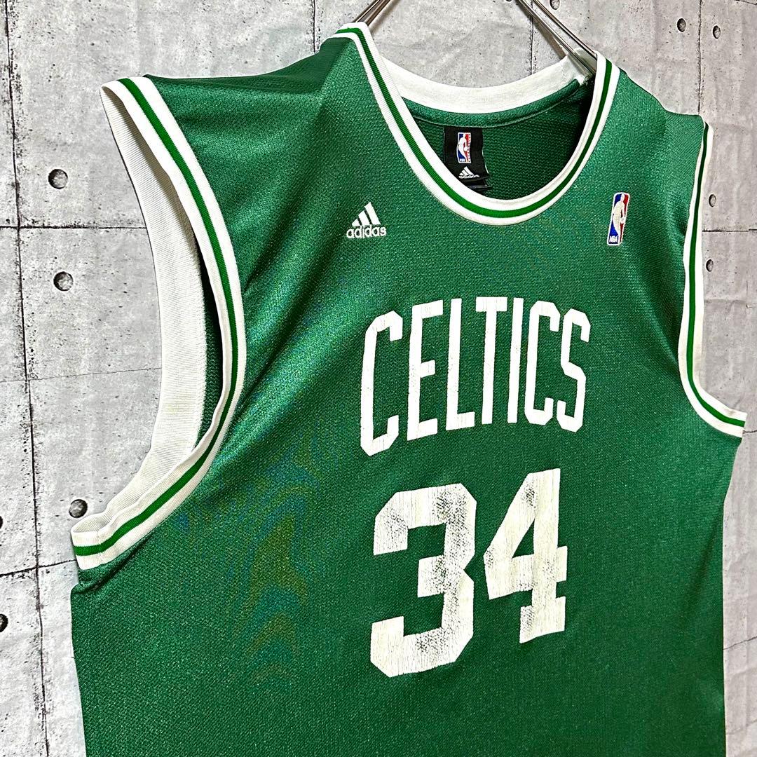 古着 アディダス タンクトップ 刺繍 NBA セルティックス 2XL 緑 激レア