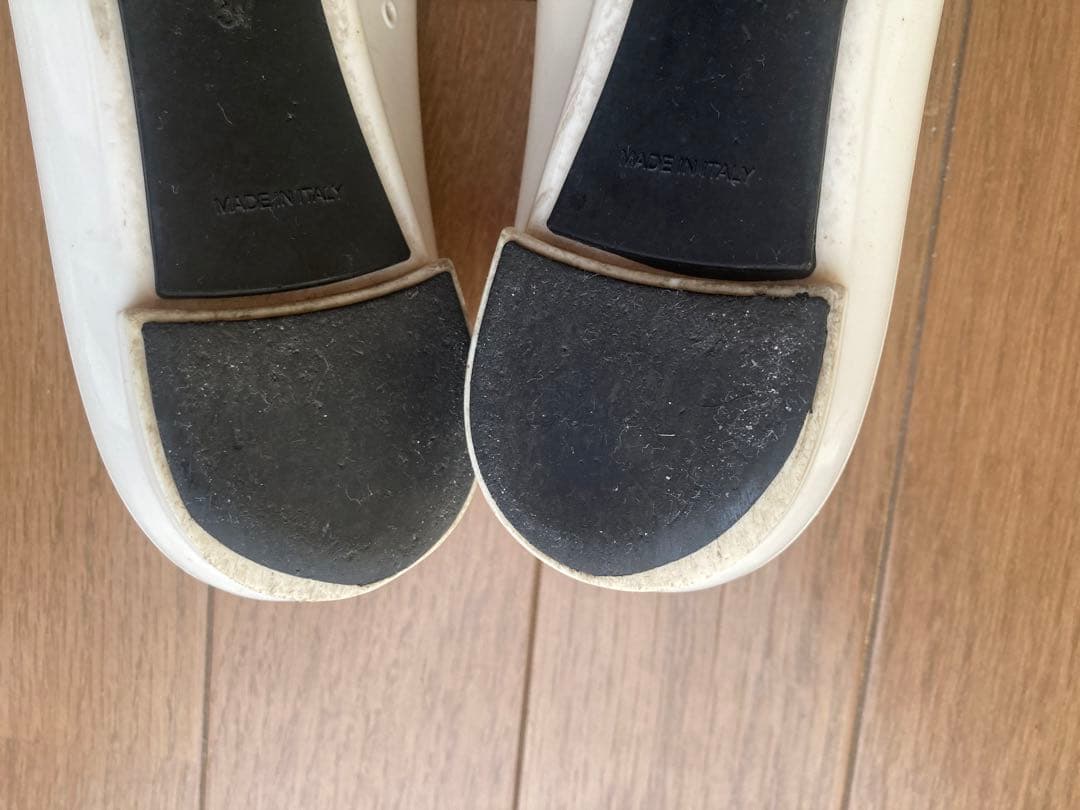 CHANEL バレエシューズ ホワイト/ブラック　塩化ビニール