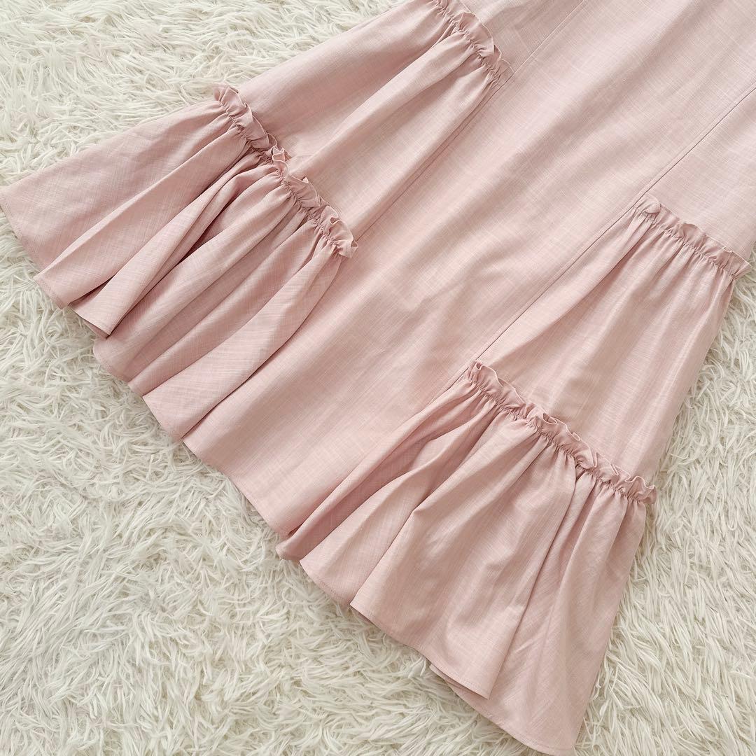 美品 アディアム✨フォクシー ルーシュドドレス ワンピース フリル ギャザー S