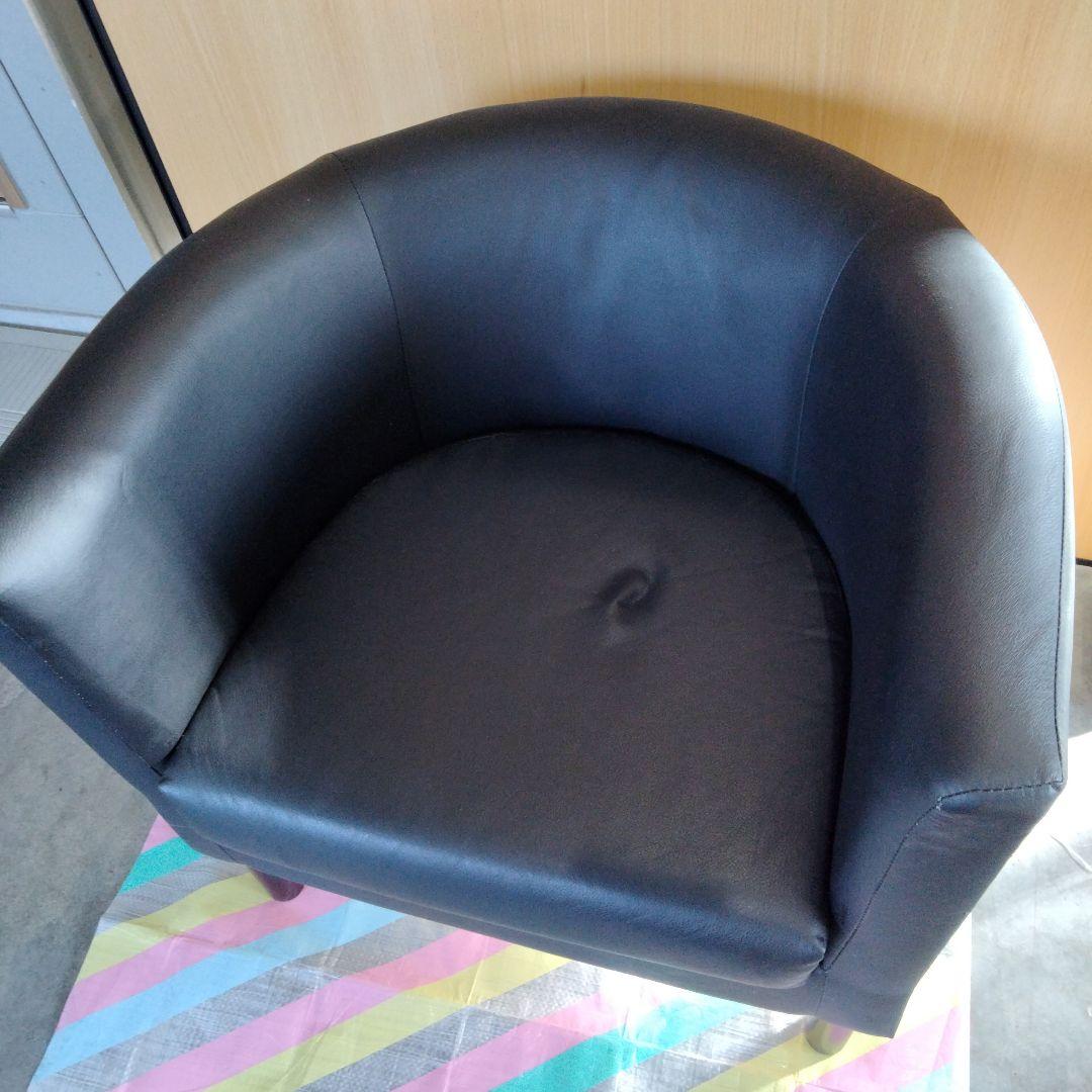 10 IKEA　合皮レザー　アームチェア　1人掛けソファ