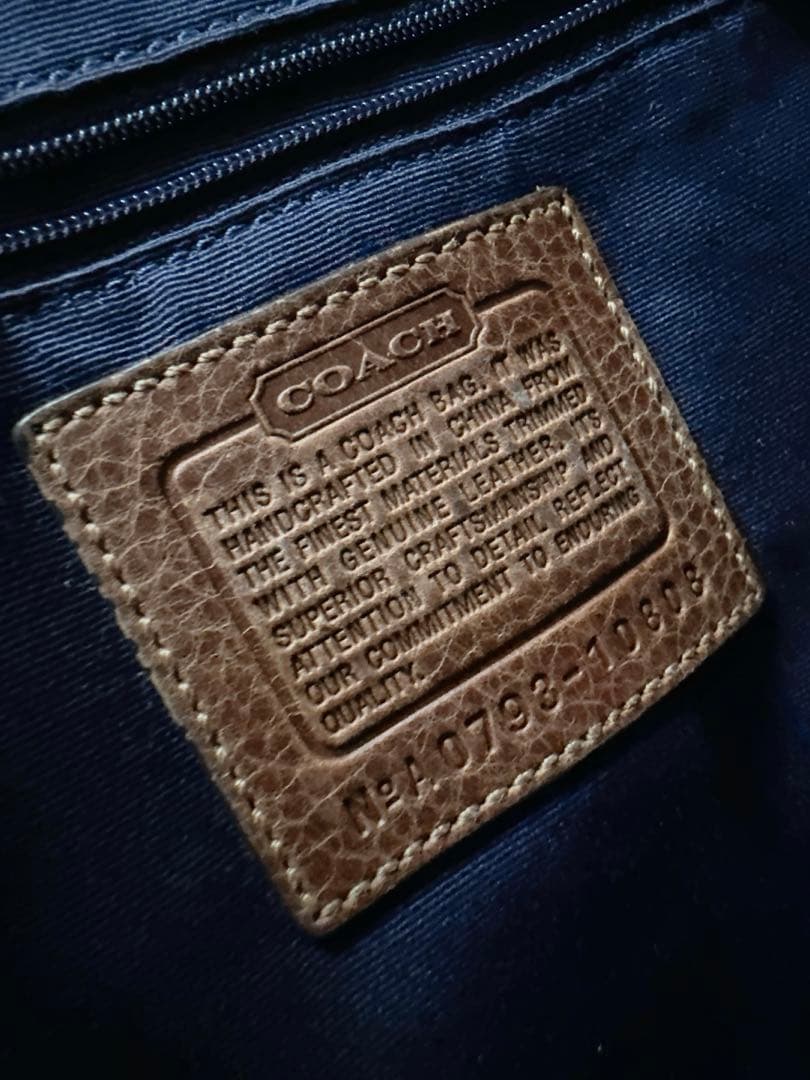 COACH コーチ パッチワーク デニム ワンショルダーバッグ シグネチャー 大