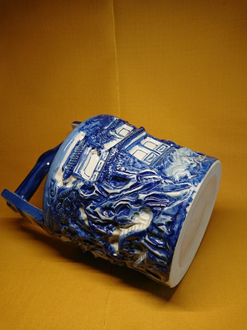 【美品】花器　青花　壷　骨董　磁器　置物　インテリア　工芸品　美術品　A1108