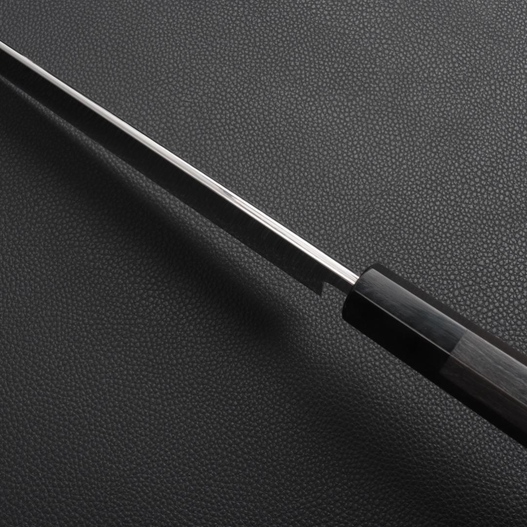 9824 切付柳刃包丁 尺一 刃は究極の切れ味 刺身包丁 黒檀黒水牛角八角柄