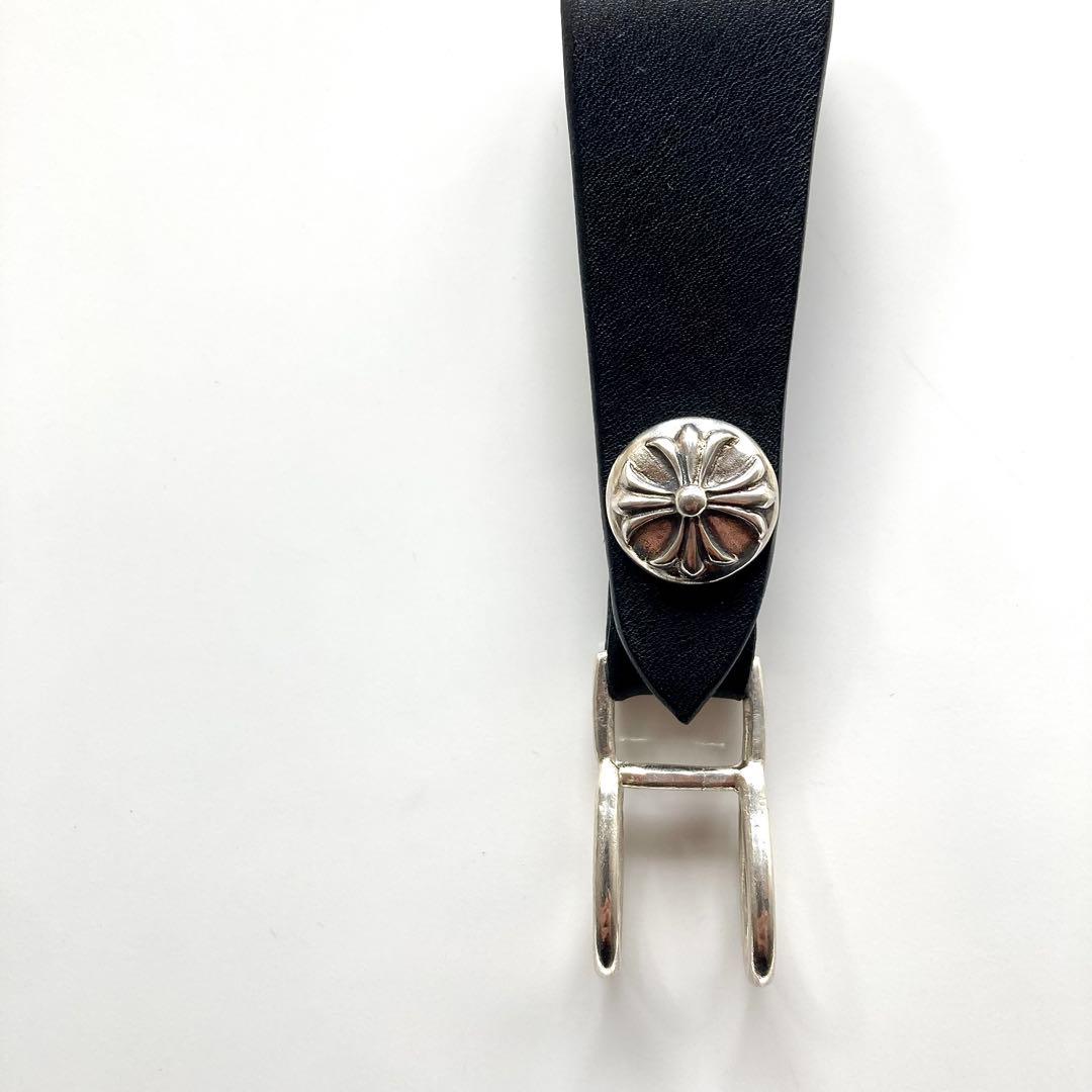 シルバー925 クロスボール レザーベルトループ BWL 新品 リンク部分メッキ