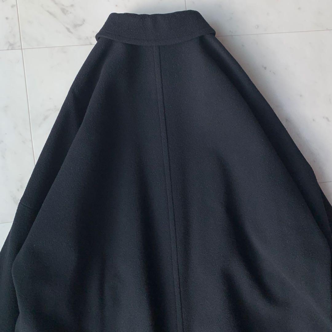 ルミノア ロイヤルジーロンウールメルトンコート ワイドシルエット 日本製 黒