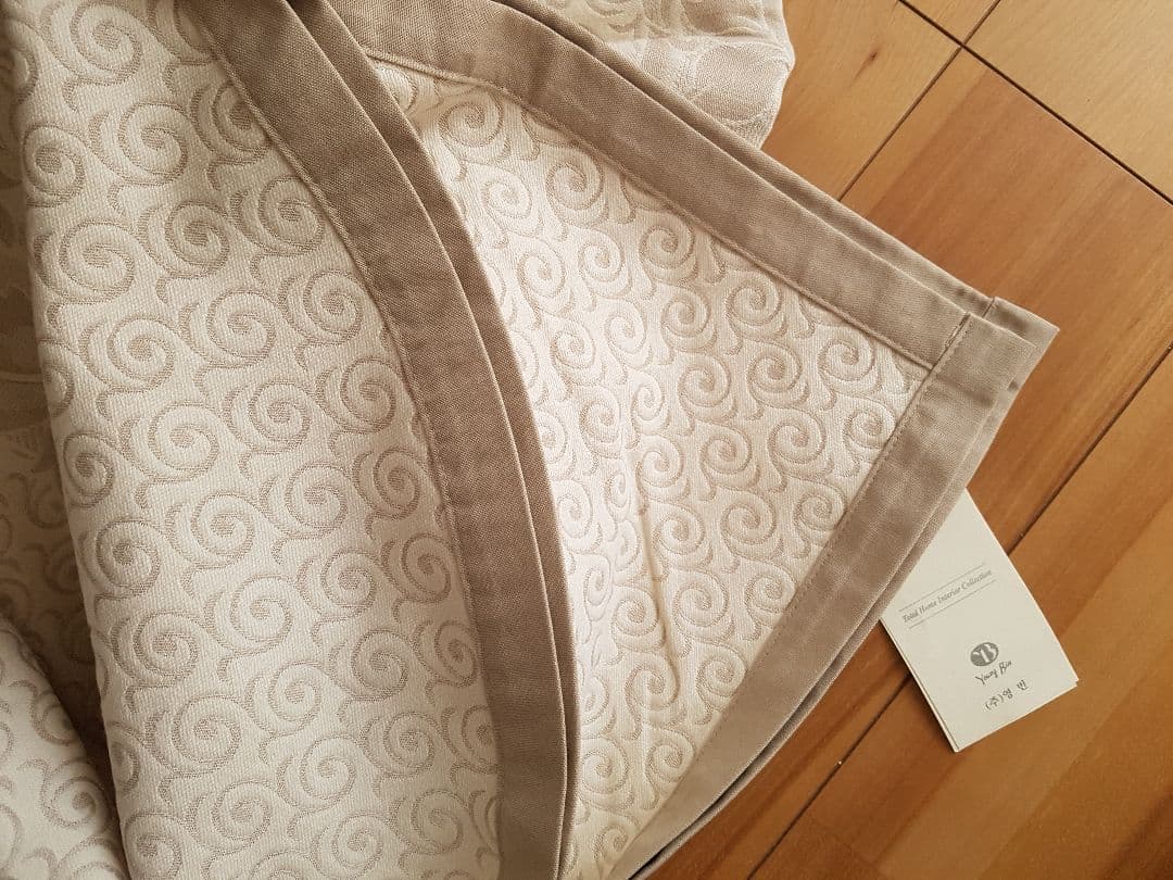 韓国製 厚手 綿 マルチカバー ライトブラウン