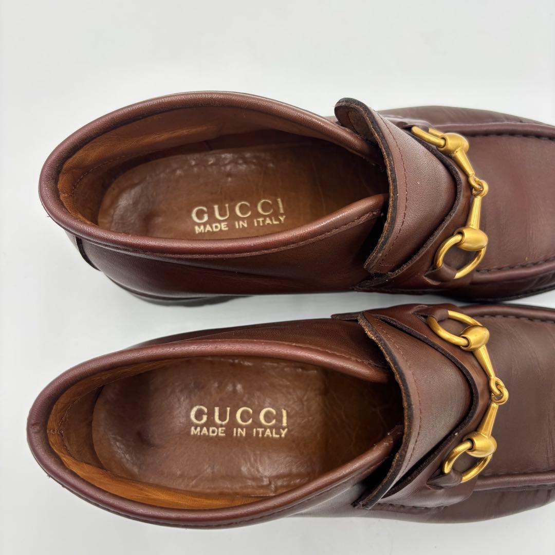 グッチ ビットローファー レザーチャッカーブーツ　アンクルブーツ 約24㎝