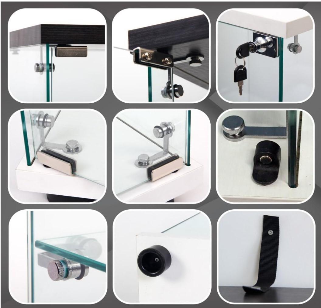 【新品】コレクションケース ガラス フィギュアケース 2段ワイド 棚 ブラック