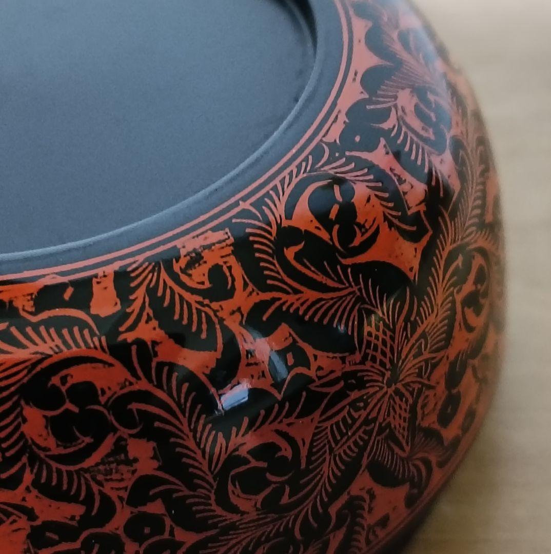 富山昇斎作 蒟醤塗 棗　共箱ウコン布付　　茶道具